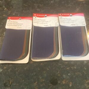NWT 3 Packages Singer Dark Colors Iron-on Patches